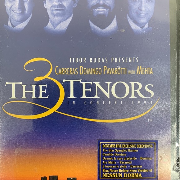 The 3 Tenors in Concert 1994 (VHS, 1994) Clam Shell Case New Sealed - Picture 6 of 12